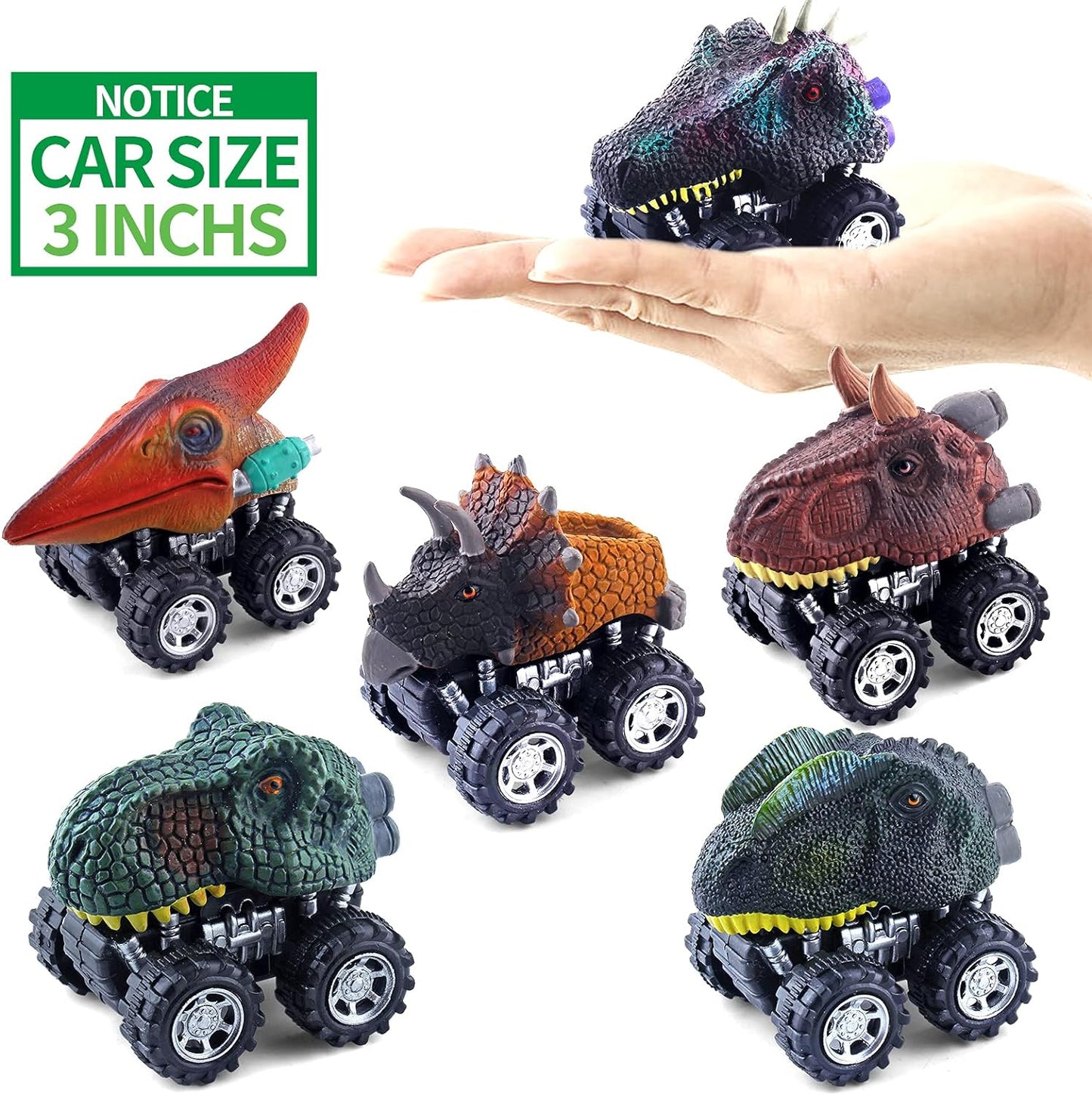 Dinosaur Toy Pull Back Cars 6 Pack Dinosaur Boy Toys Age 3,4,5,6,7 Dino T-Rex Games